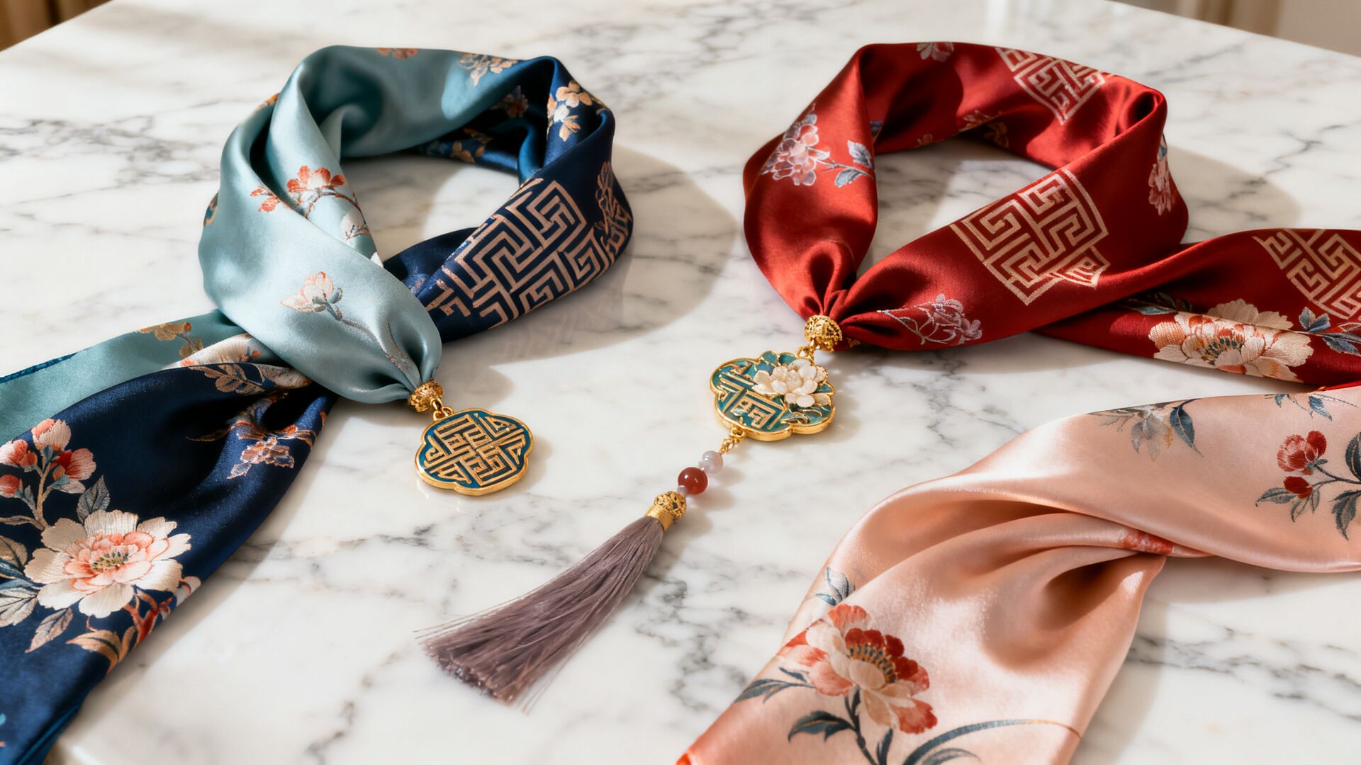 Silk scarves and accessories